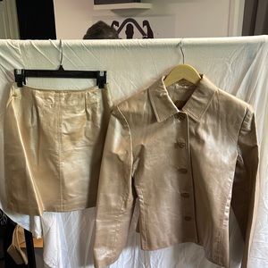 Daniel vintage leather skirt suit